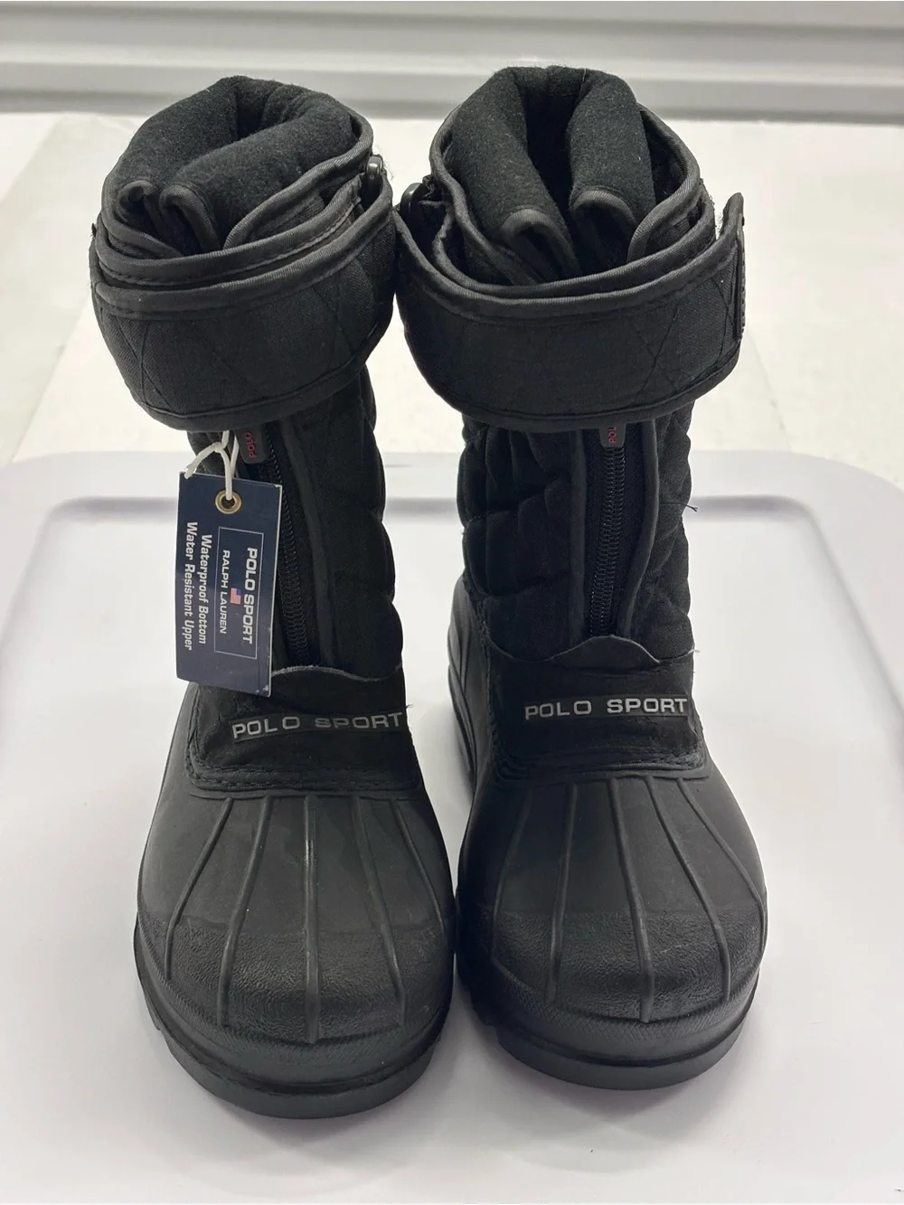 Polo Sport Ralph Lauren  Snow Boots Jet Black Junior Youth Size 12 NEW NWT wintr